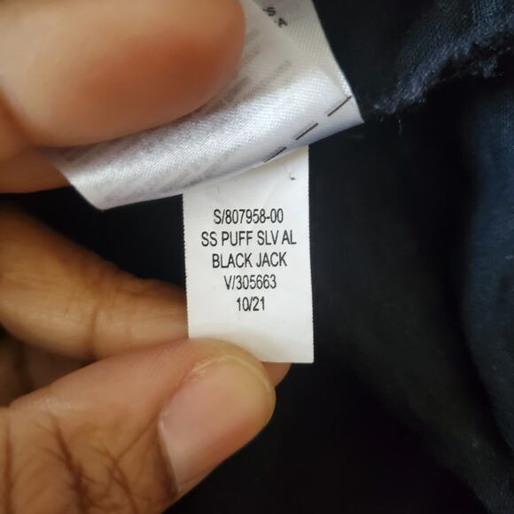 Old Navy Black Peasant Sleeve Peplum Top L - Picture 8 of 8